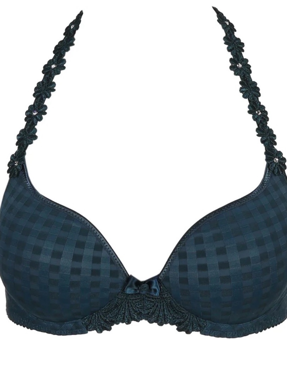 Avero Heart Shape Bra Empire Green Teal Floral-Trim T-Shirt Bra - Comfortable